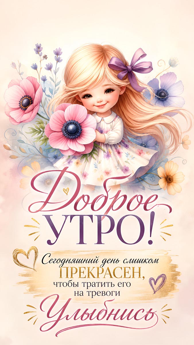 Открытка с добрым летним утром.