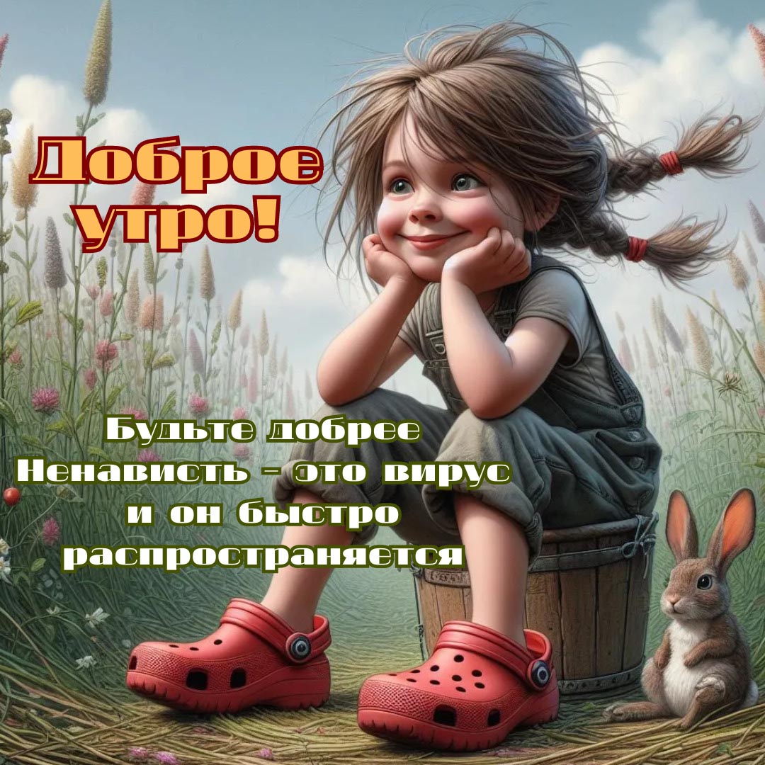 Открытка с добрым летним утром.