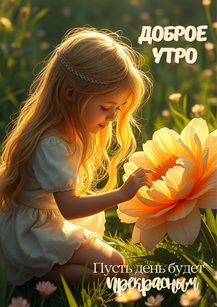 Открытка с добрым летним утром.