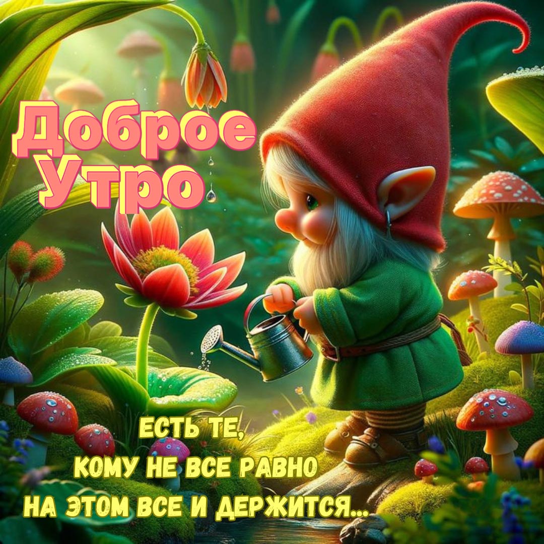 Открытка с добрым летним утром.
