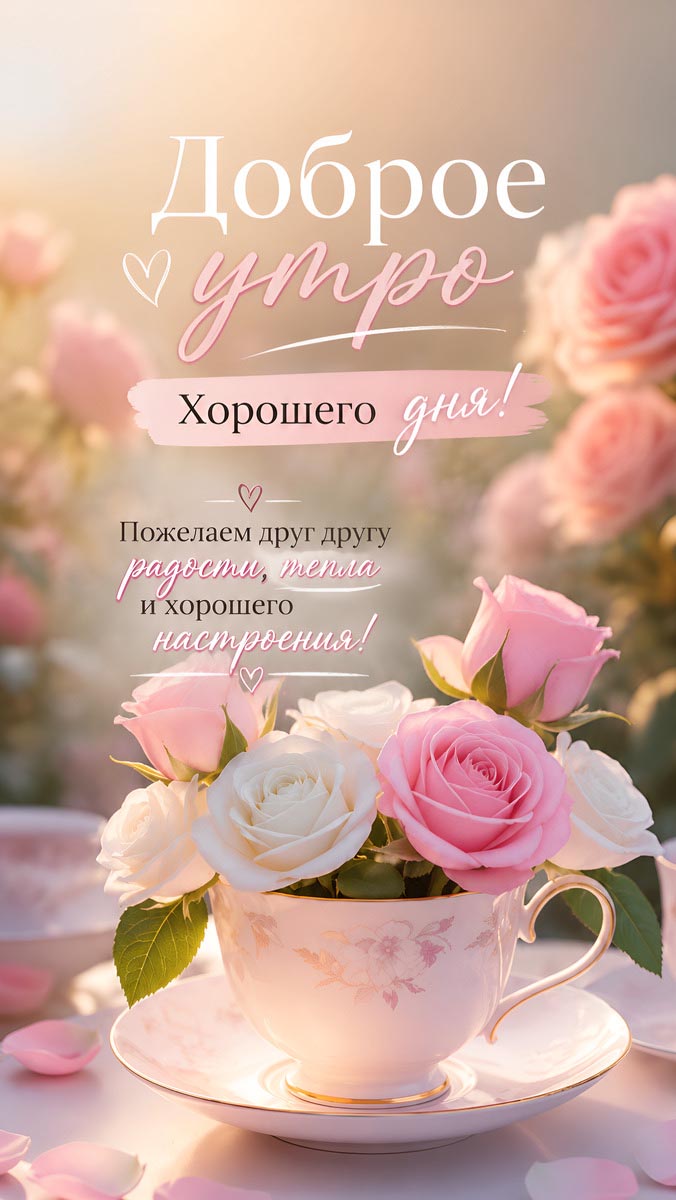 Открытка с добрым летним утром.