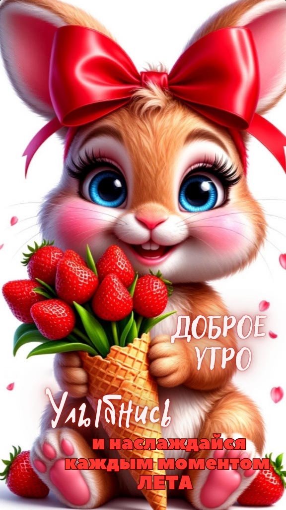 Открытка с добрым летним утром.