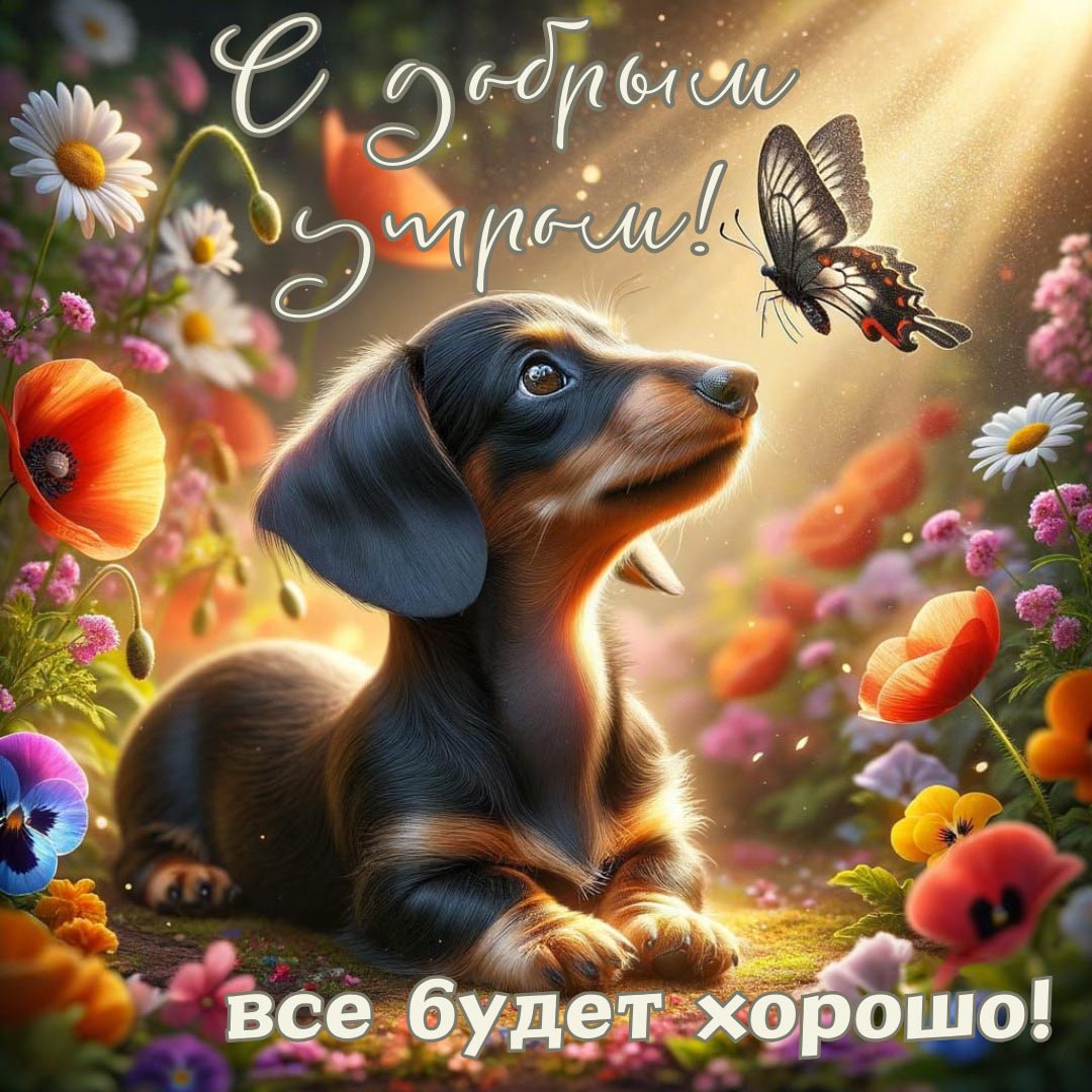 Открытка с добрым летним утром.