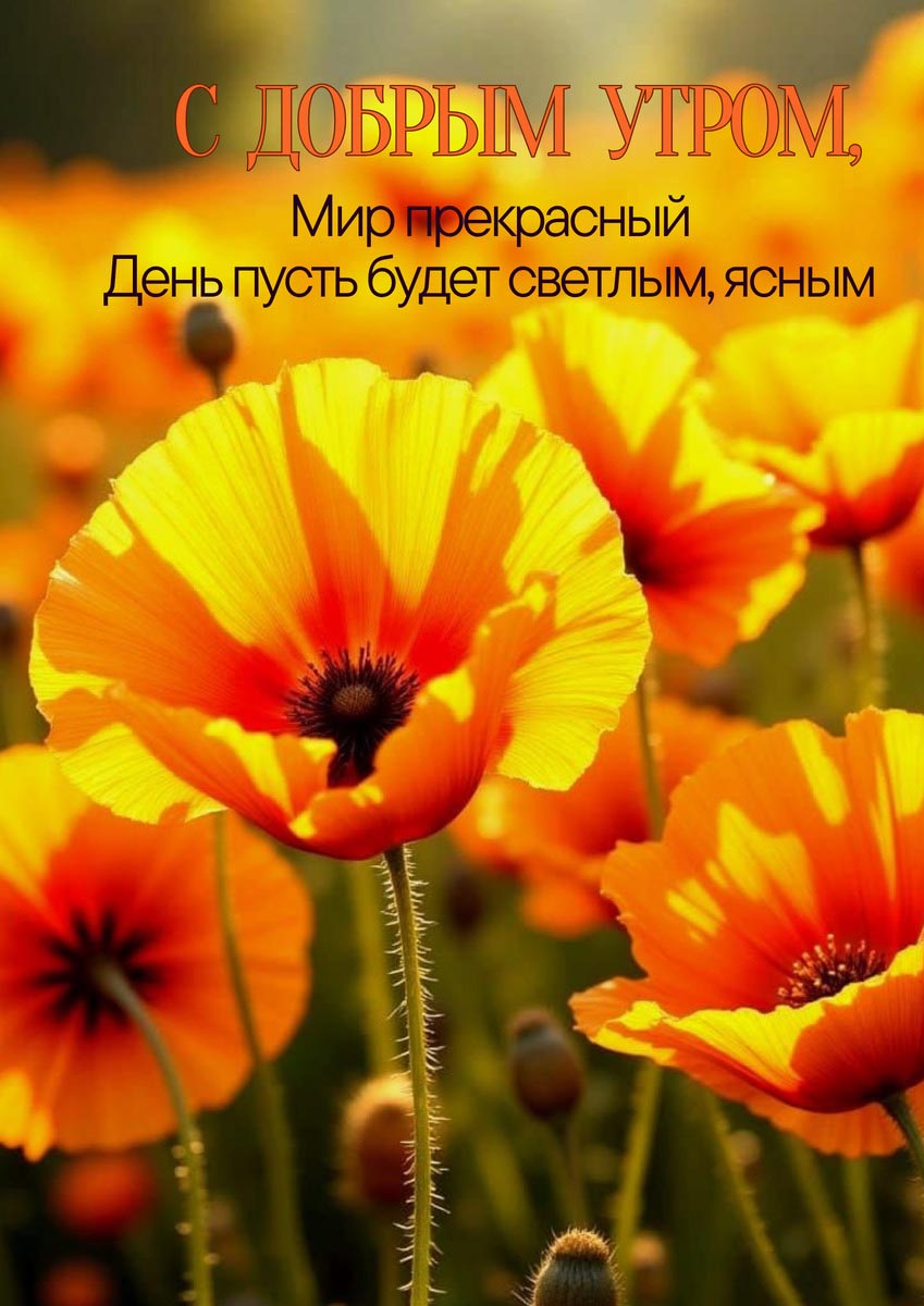 Открытка с добрым летним утром.