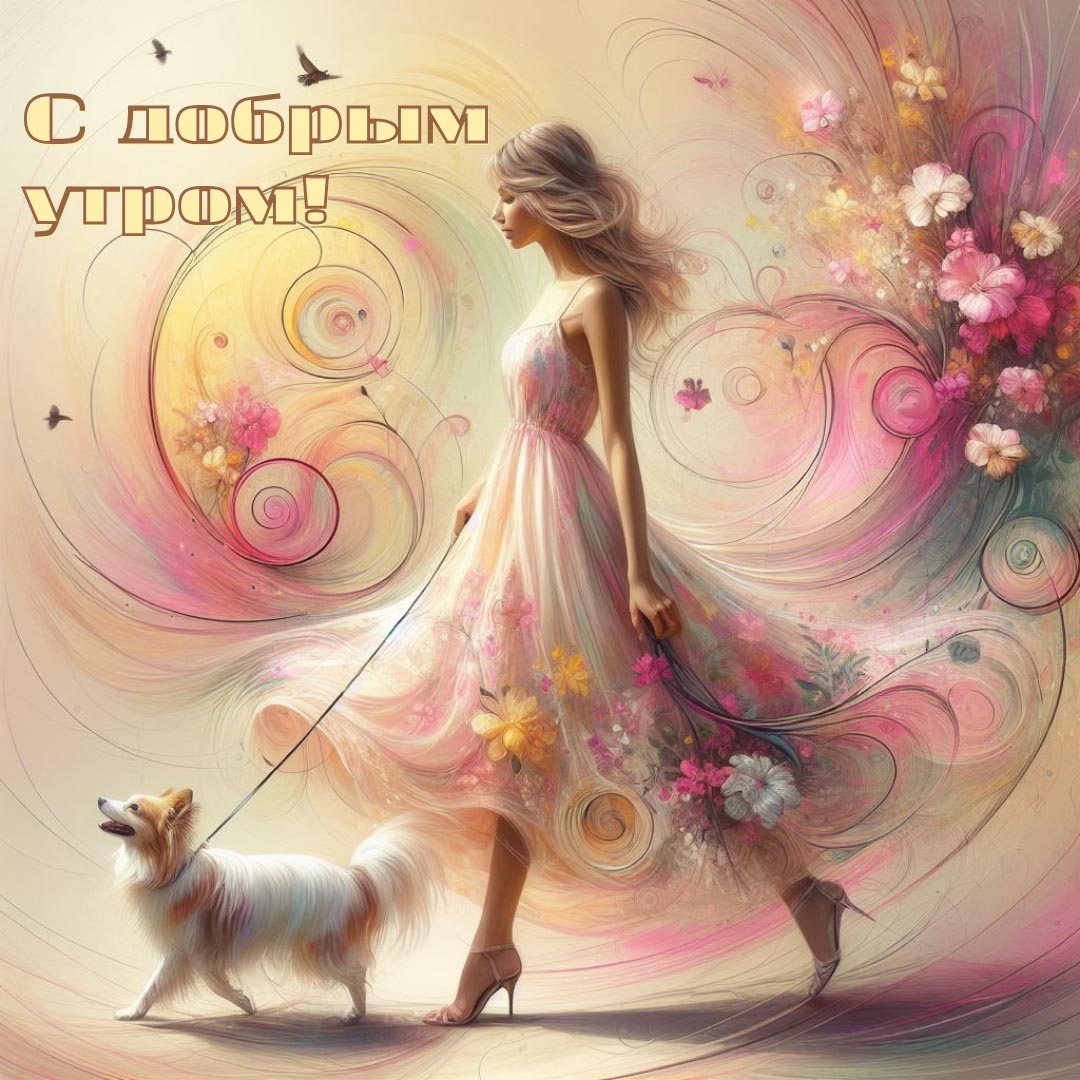 Открытка с добрым летним утром.