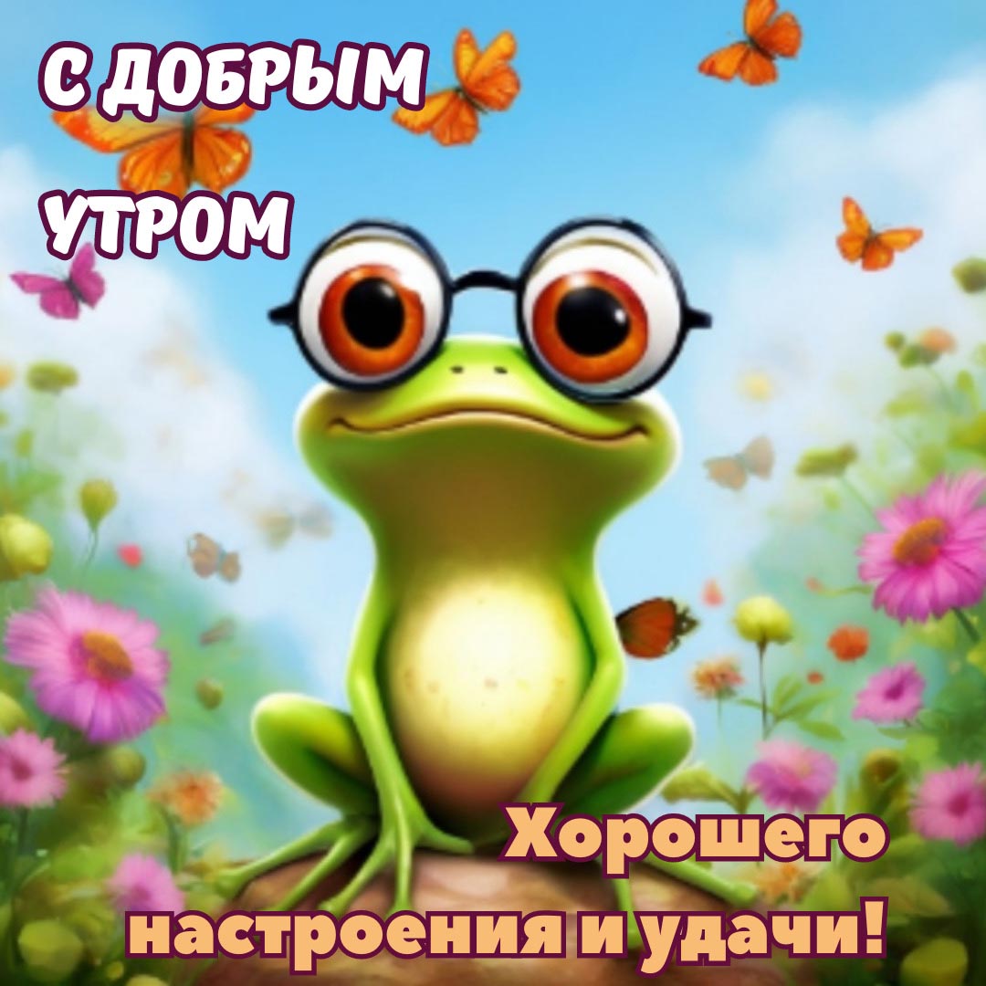 Открытка с добрым летним утром.