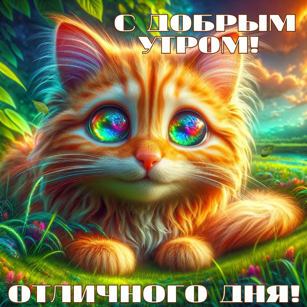 Открытка с добрым летним утром.