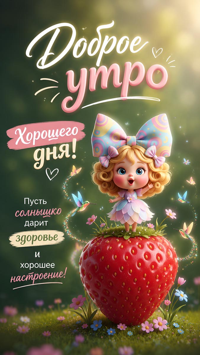 Открытка с добрым летним утром.