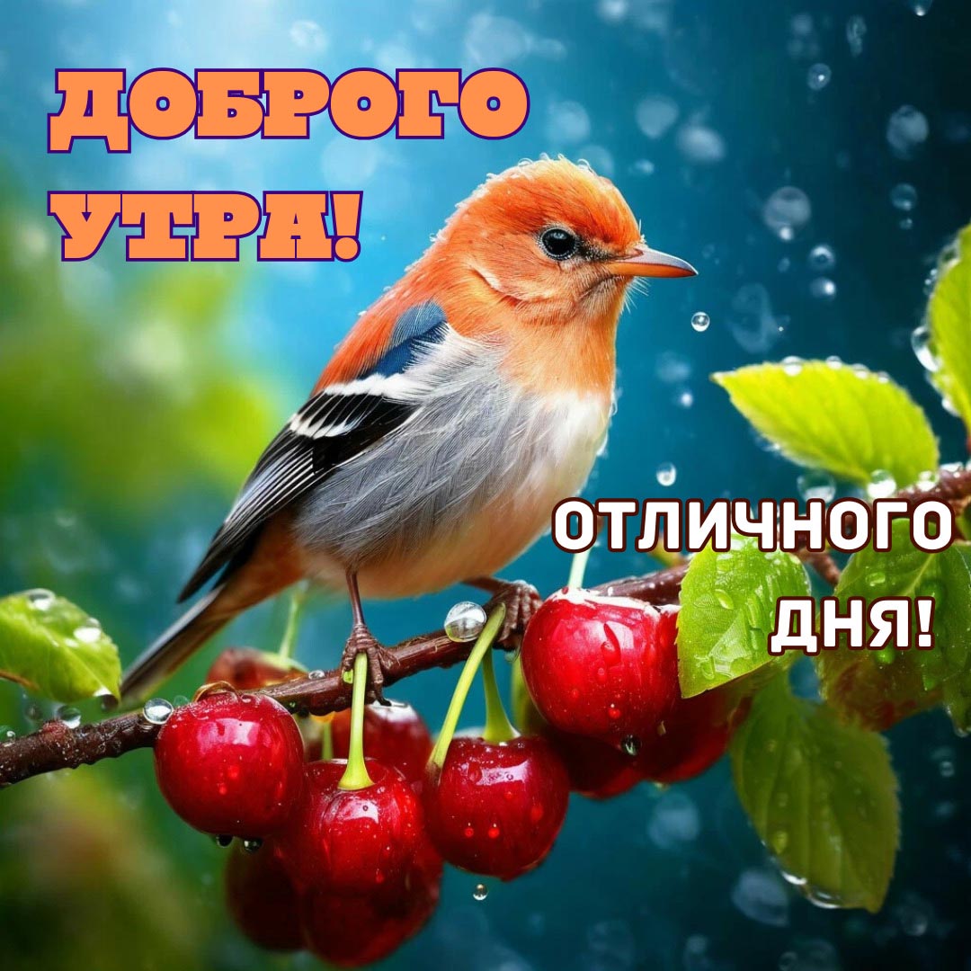 Открытка с добрым летним утром.