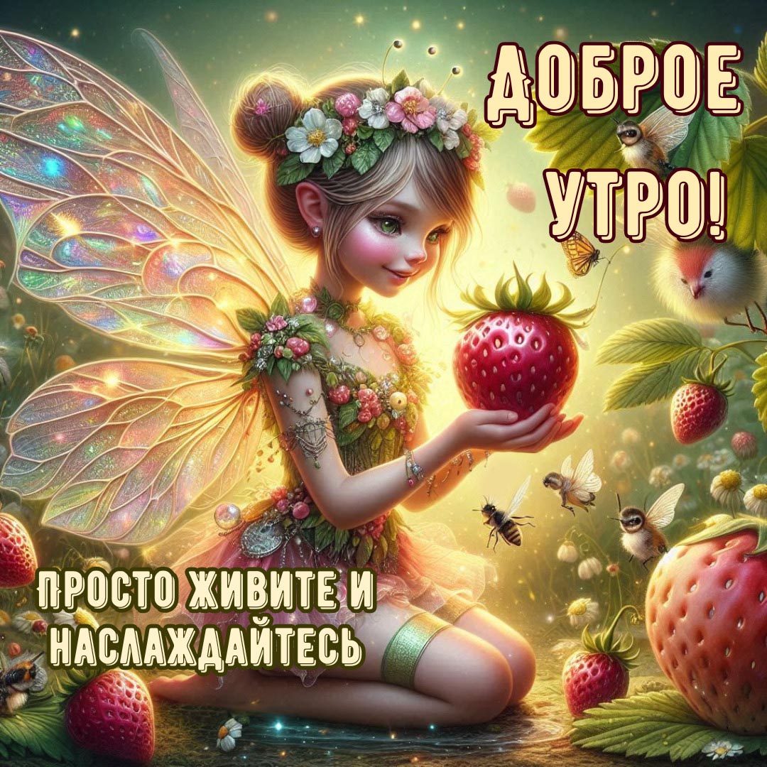 Открытка с добрым летним утром.