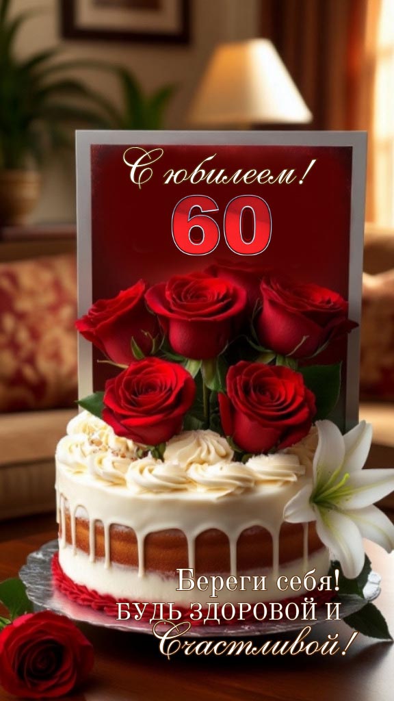 Открытка с днем рождения 60 лет юбилей.