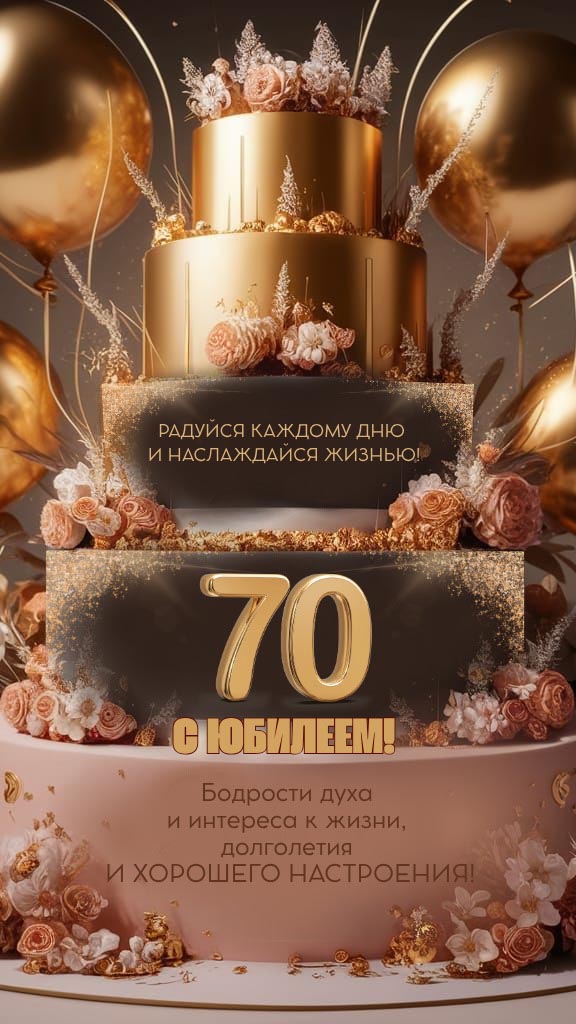 Открытка с днем рождения 70 лет юбилей.