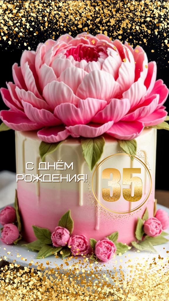 Открытка с днем рождения 35 лет юбилей.