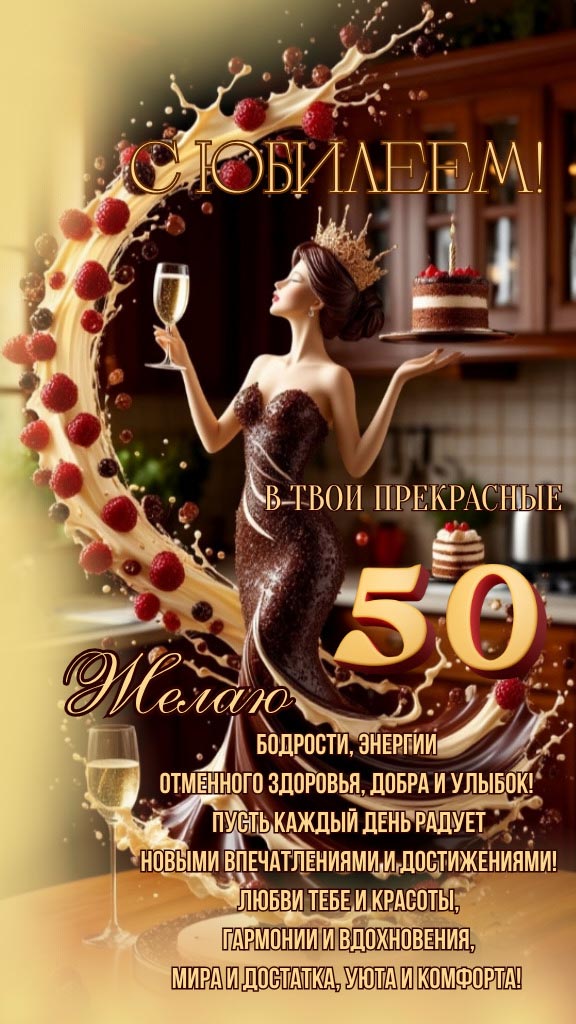 Открытка с днем рождения 50 лет юбилей.