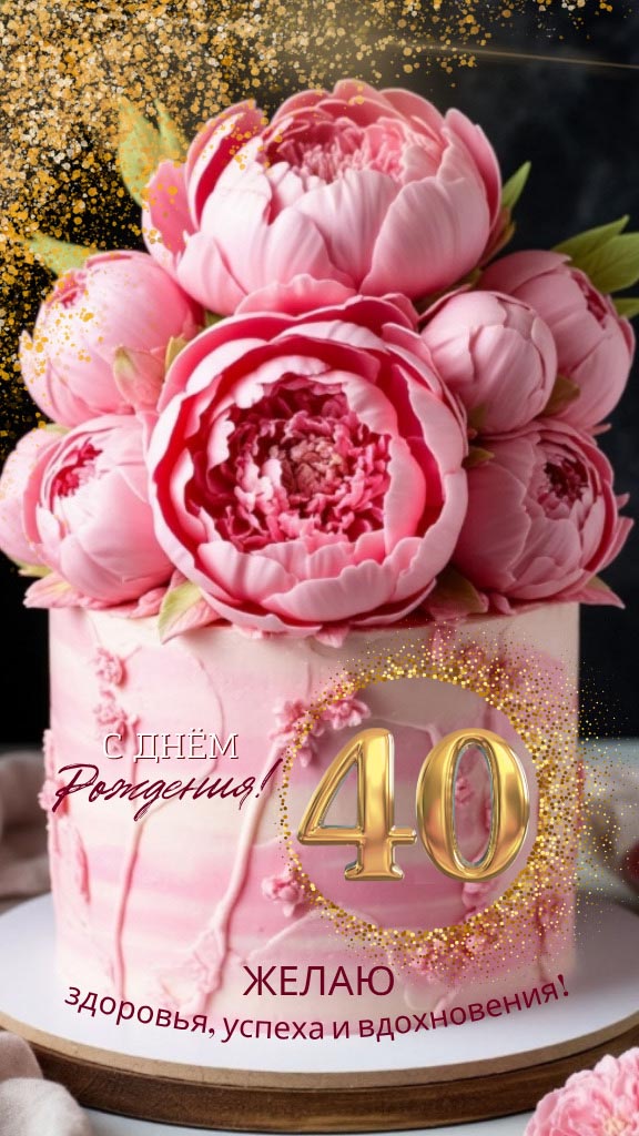 Открытка с днем рождения 40 лет юбилей.