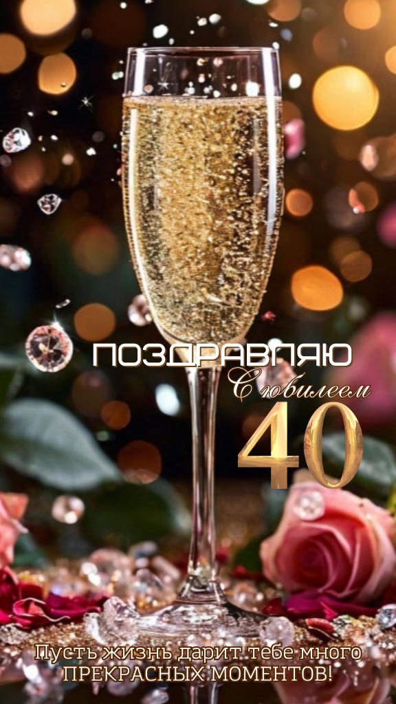 Открытка с днем рождения 40 лет юбилей. Открытка с днем рождения 40 лет юбилей.