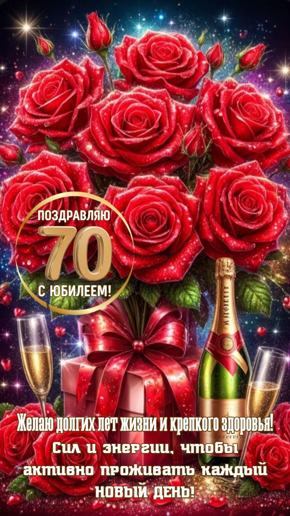 Открытка с днем рождения 70 лет юбилей.