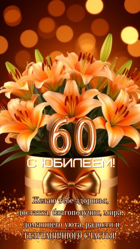 Открытка с днем рождения 60 лет юбилей.