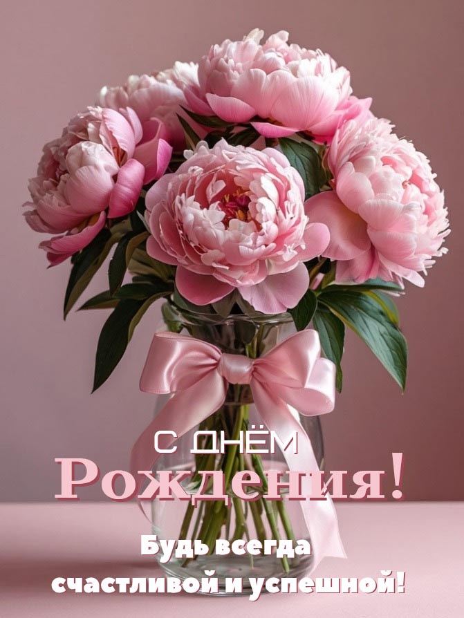 Открытка с днем рождения женщине.
