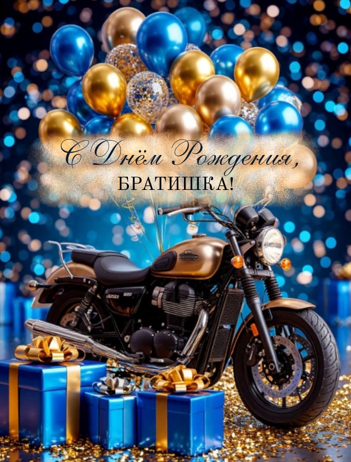 Открытка с днем рождения брату.