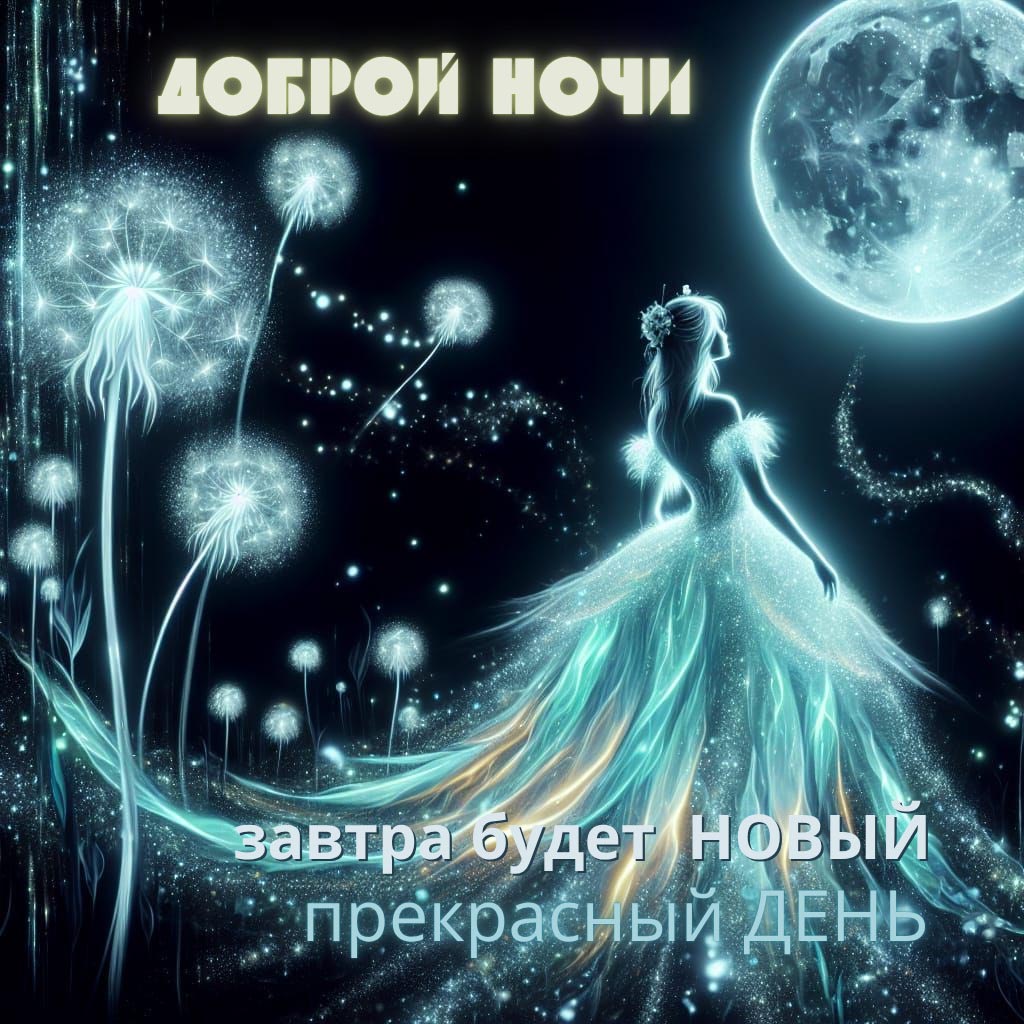 Открытка спокойной летней ночи.