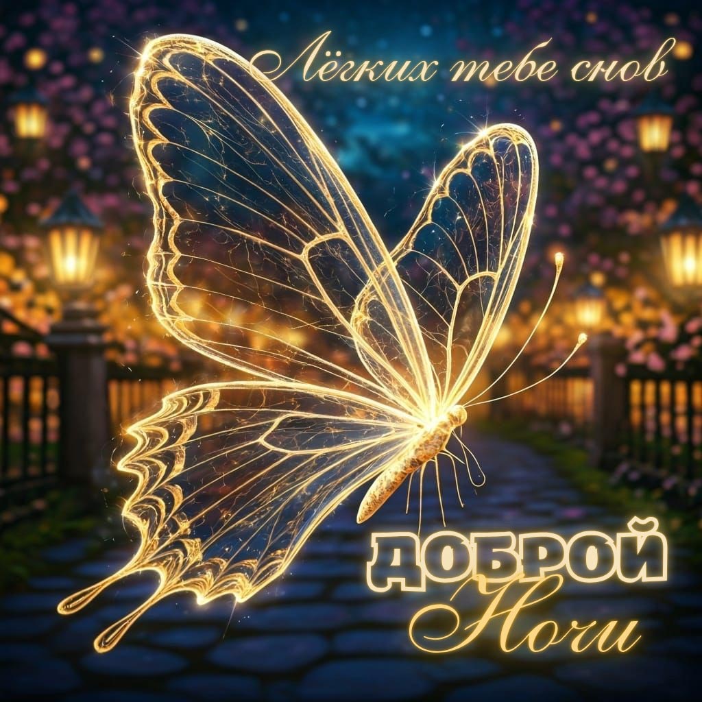 Открытка спокойной летней ночи.