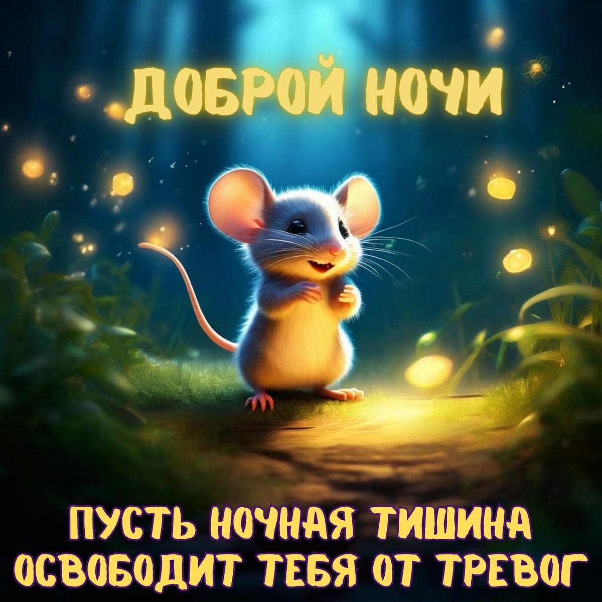 Открытка спокойной летней ночи.