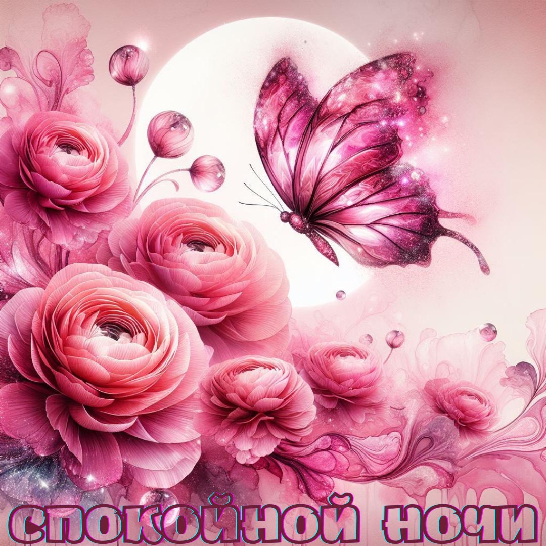 Открытка спокойной летней ночи.