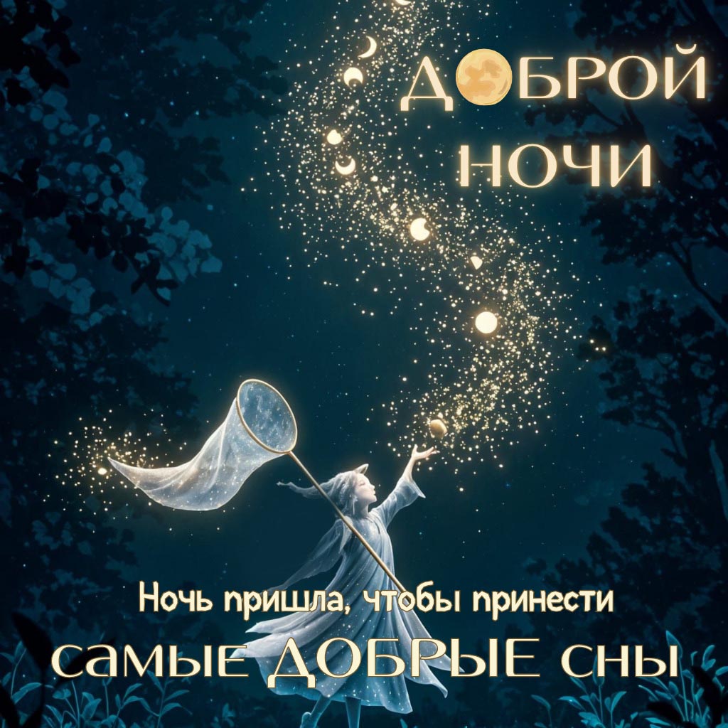 Открытка спокойной летней ночи.