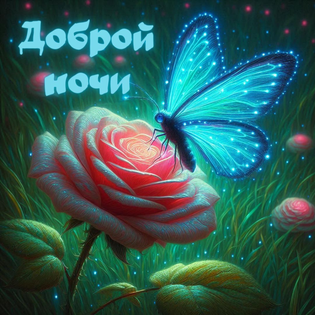 Открытка спокойной летней ночи.