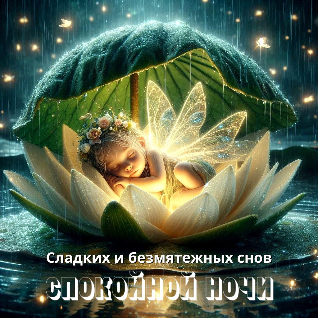 Открытка спокойной летней ночи.