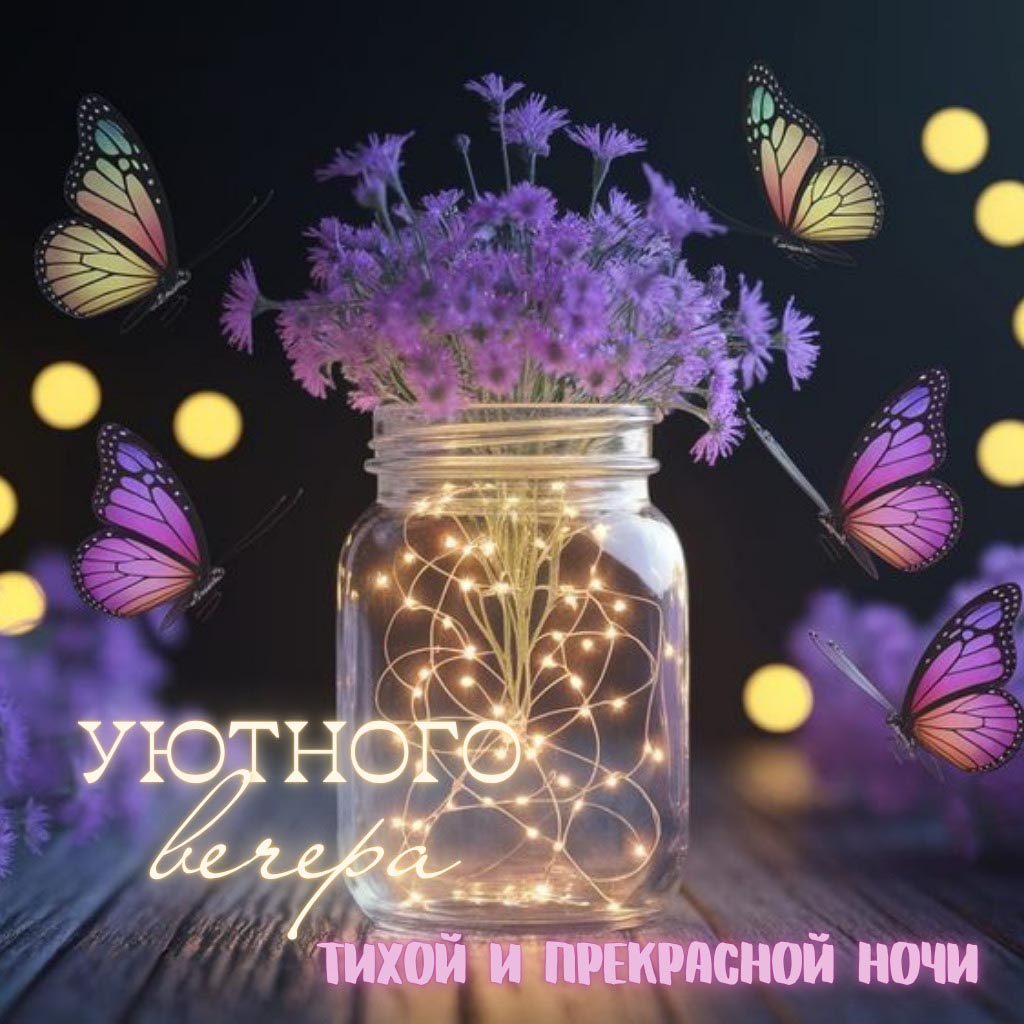 Открытка спокойной летней ночи.