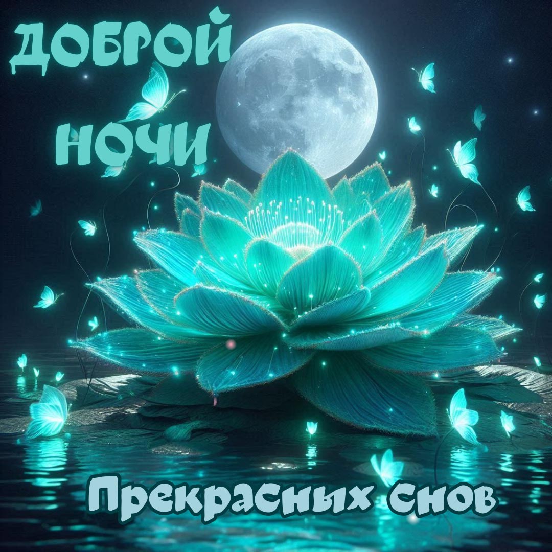 Открытка спокойной летней ночи.