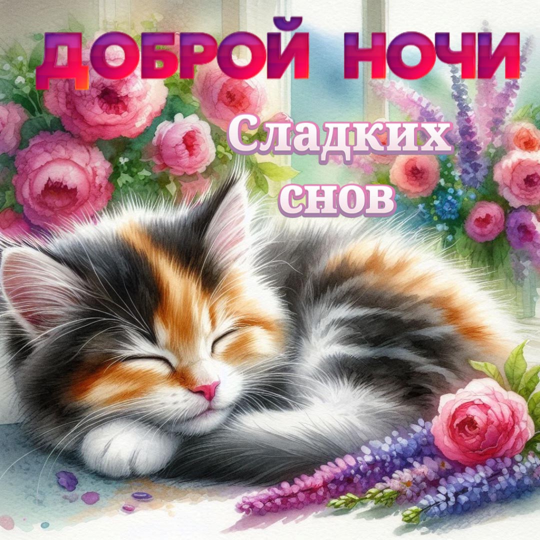 Открытка спокойной летней ночи.