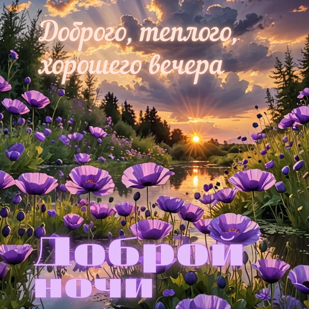 Открытка спокойной летней ночи.