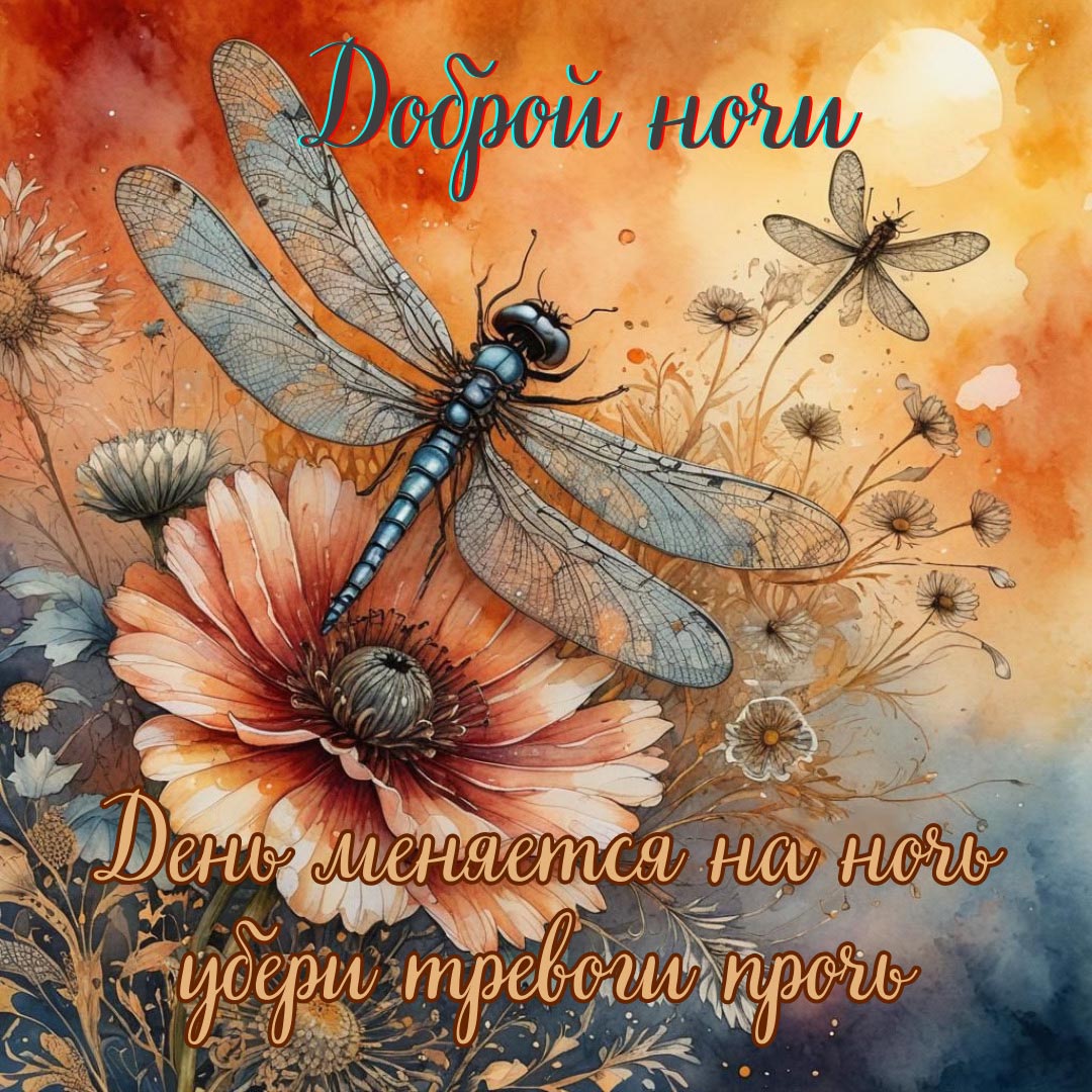 Открытка спокойной летней ночи.
