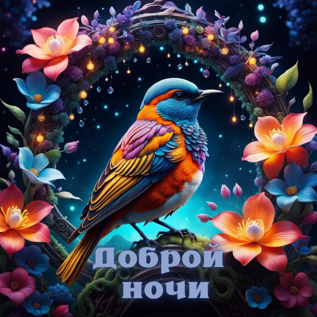 Открытка спокойной летней ночи.