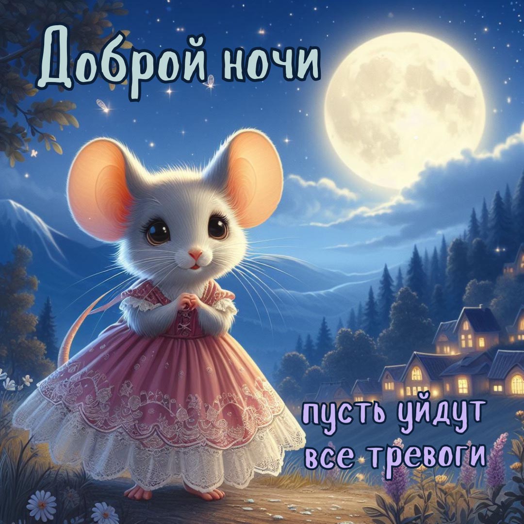 Открытка спокойной летней ночи.