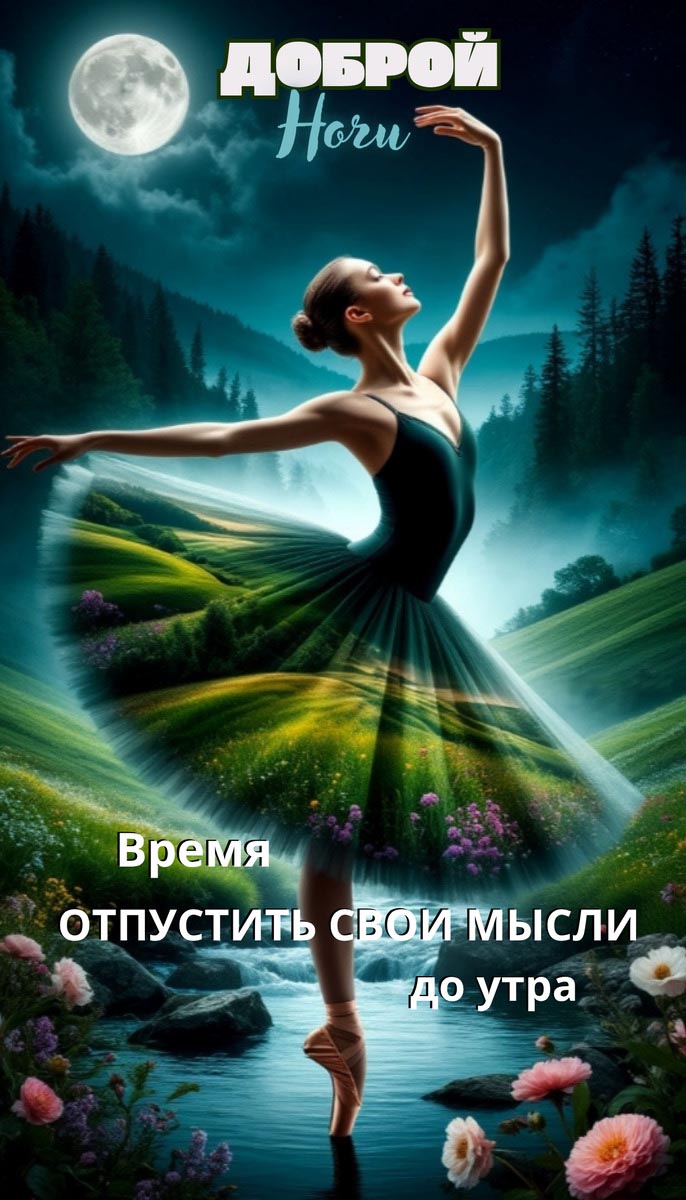 Открытка спокойной летней ночи.