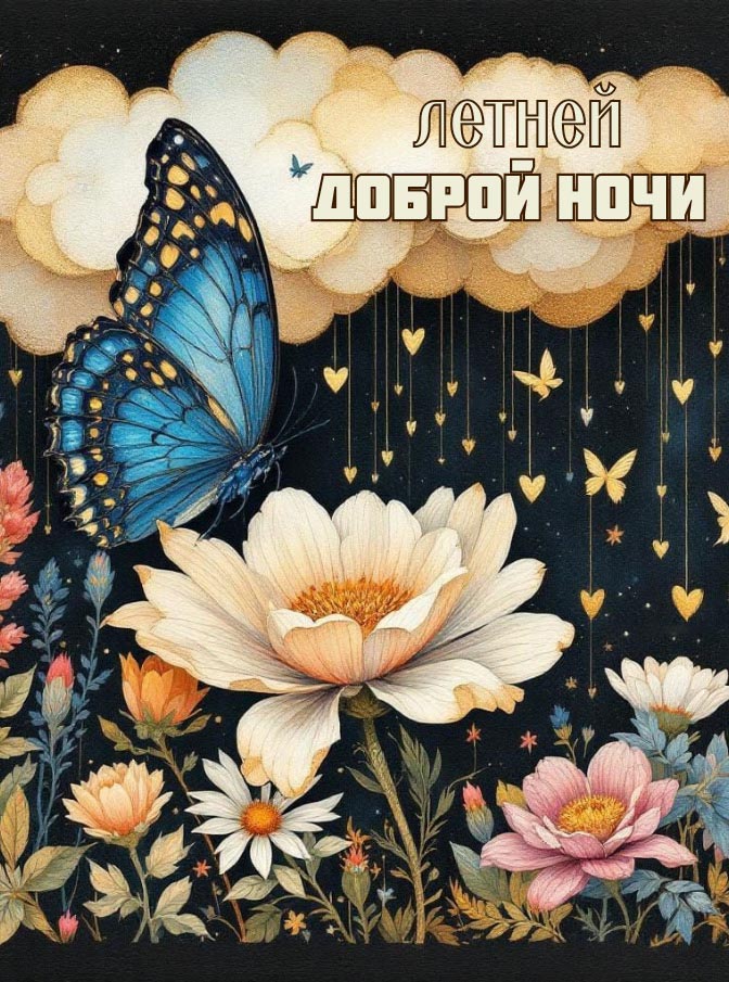 Открытка спокойной летней ночи.