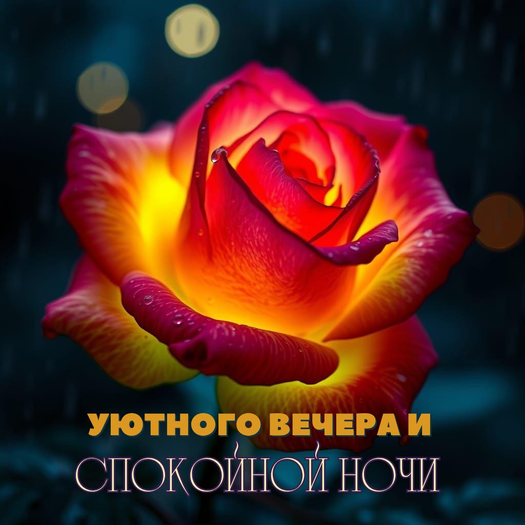 Открытка спокойной летней ночи.