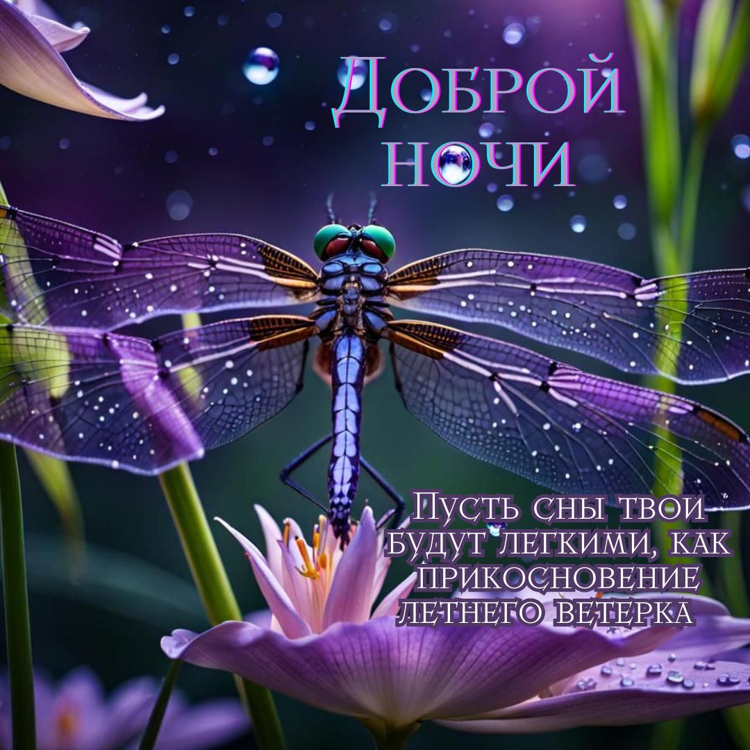 Открытка спокойной летней ночи.