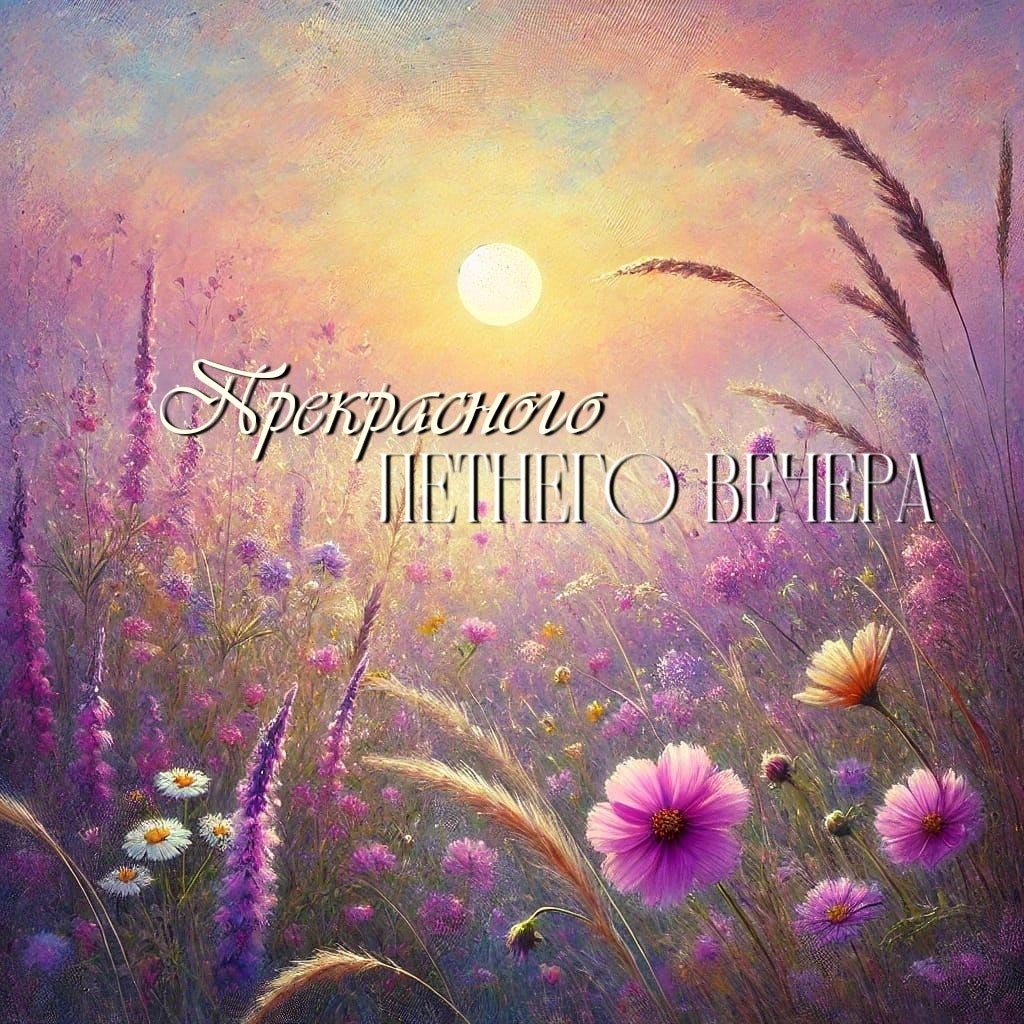 Открытка спокойной летней ночи.