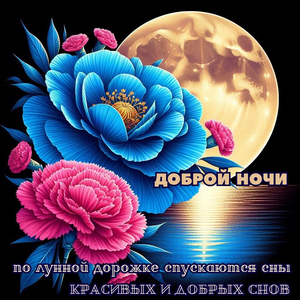 Открытка спокойной летней ночи.