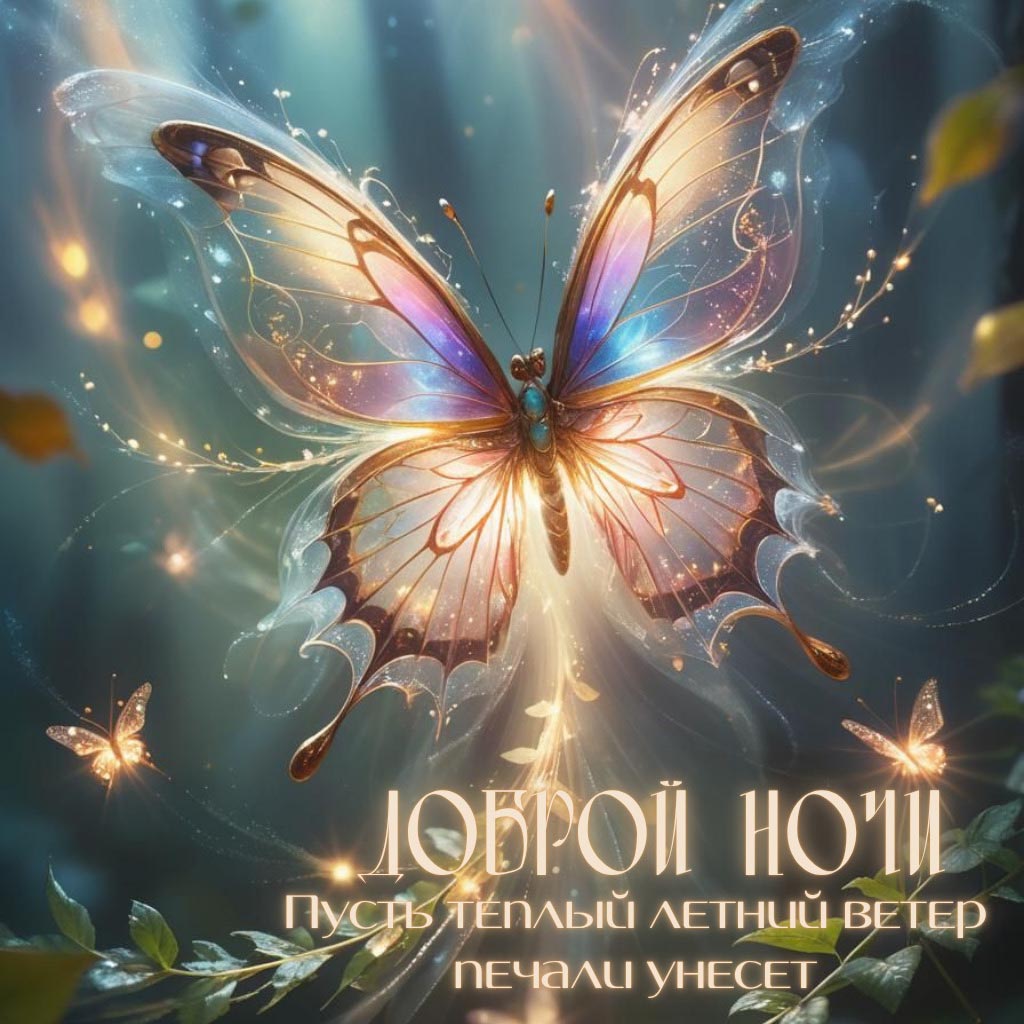 Открытка спокойной летней ночи.