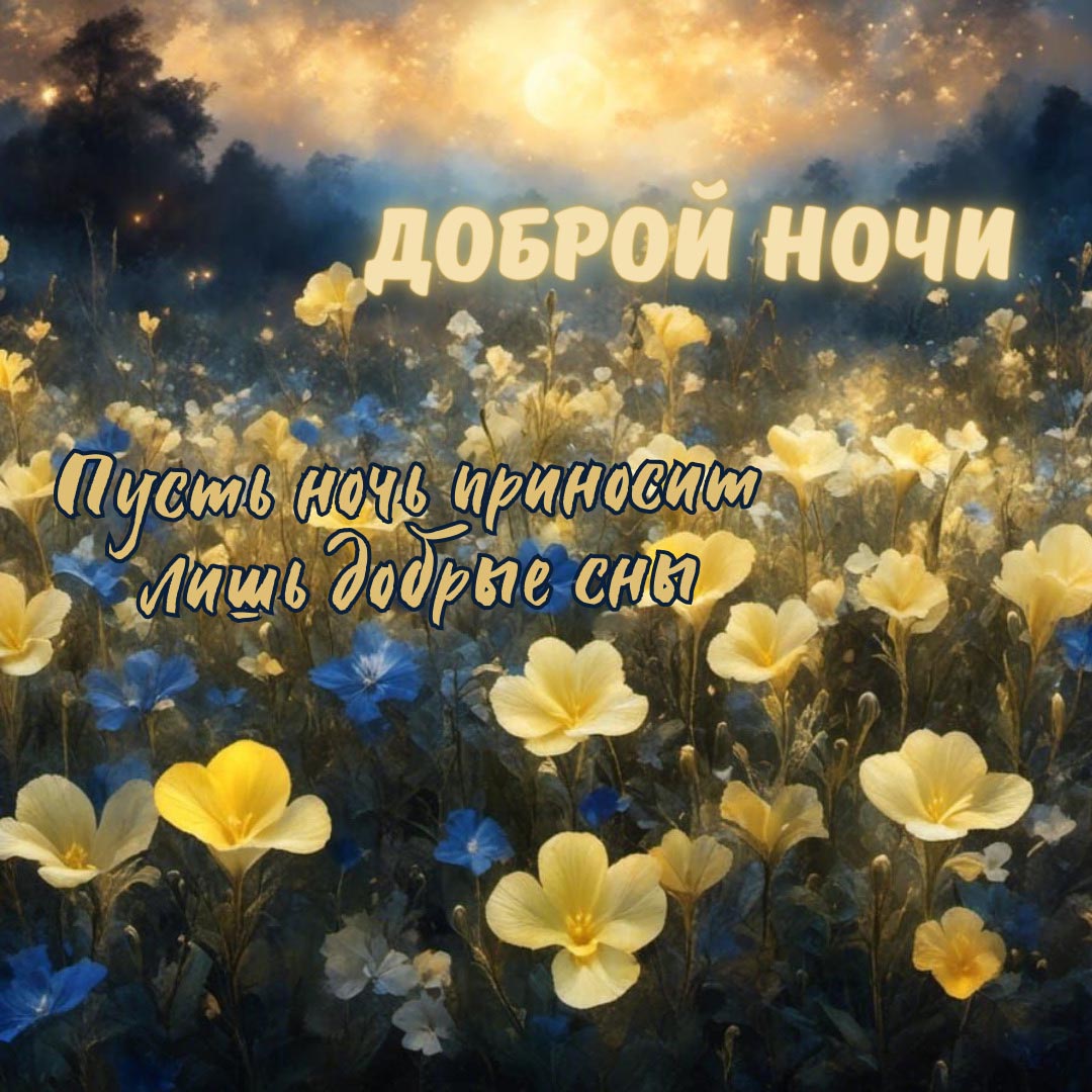 Открытка спокойной летней ночи. Открытка спокойной летней ночи.
