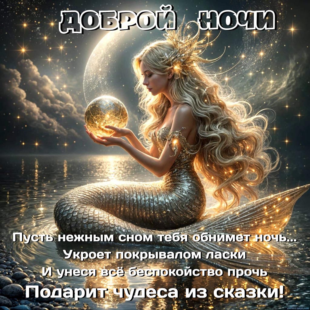 Открытка спокойной летней ночи.