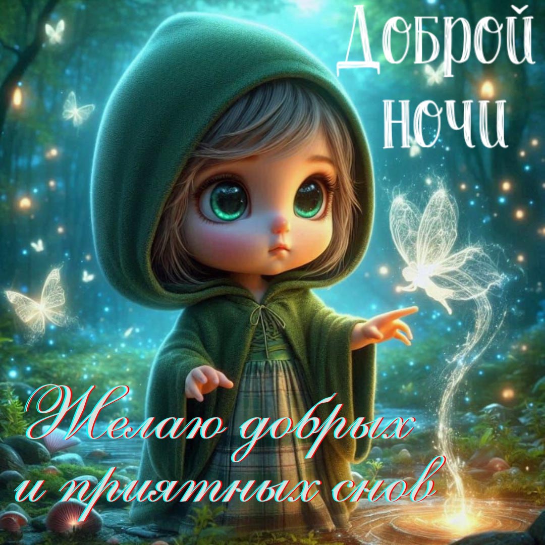 Открытка спокойной летней ночи.