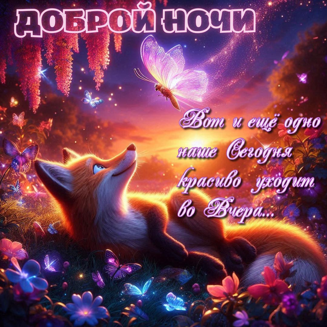 Открытка спокойной летней ночи.