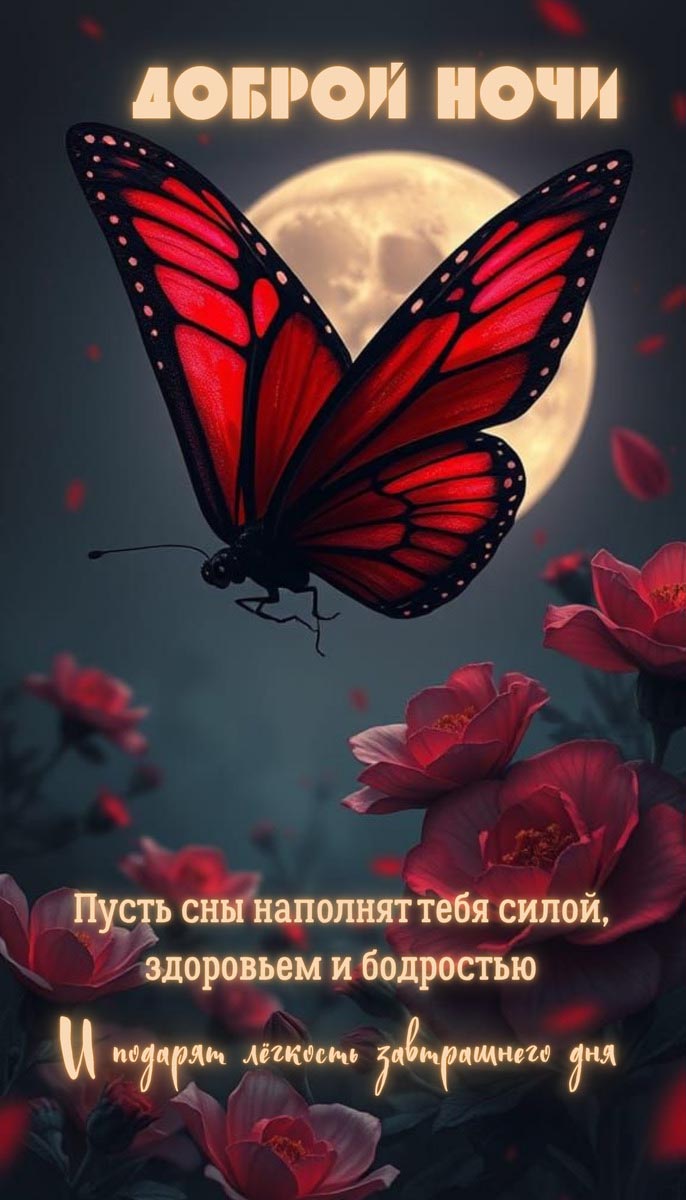 Открытка спокойной летней ночи.
